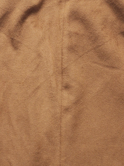 Karmelowy przejściowy oversizowy damski płaszcz