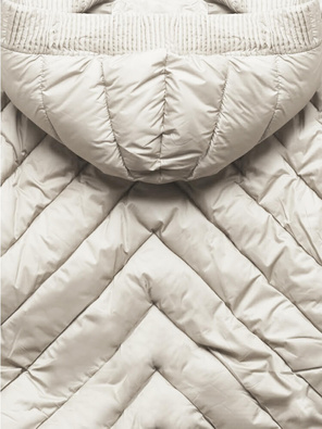 Ecru damska zimowa kurtka pikowana nietoperz