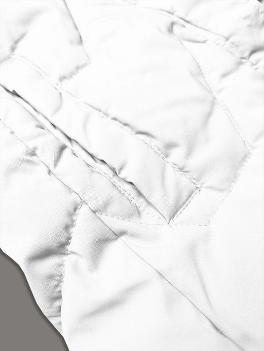 Biały bezrękawnik kamizelka damska z kapturem