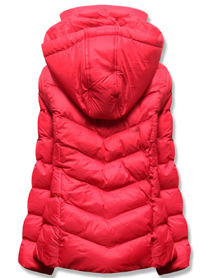 Czerwona pikowana lekka damska kurtka stójka