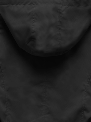 Czarno szara damska przejściowa kurtka parka