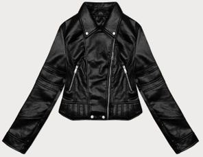 Czarna fantastyczna damska ramoneska kurtka skóra stójka