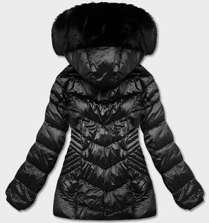 Czarna fenomenalnie pikowana damska kurtka z kapturem