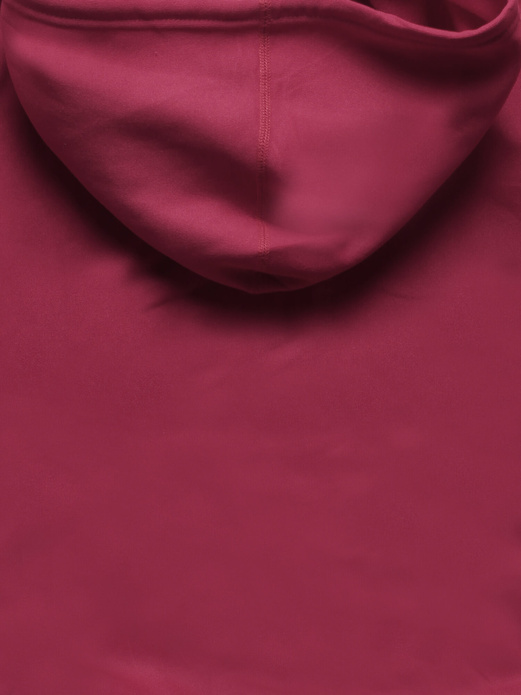 Wiśniowa damska rozpinana bluza z kapturem basic