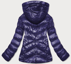 Granatowa lux zimowa pikowana kurtka