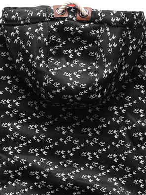 Czarna rozpinana bluza damska z kapturem w jaskółki