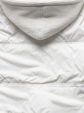 Ecru kapitalna przejściowa bomberka kurtka damska z kapturem 