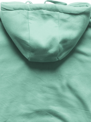 Miętowa zapinana damska bluza z kapturem