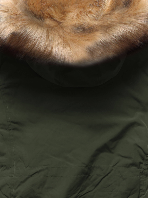 Zielona dwustronna damska kurtka pikowana z kapturem