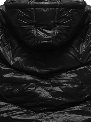 Czarna zimowa przepiękna kurteczka z kapturem