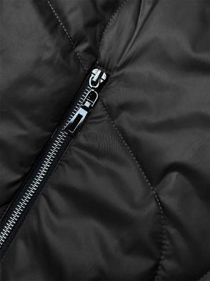 Czarna dwukolorowa wyszczuplająca przejściowa genialnie pikowana kurtka plus size