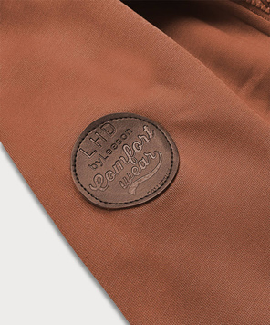 Pomarańczowa bluza damska parka płaszczyk long z kapturem