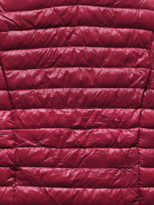 Ciemnoczerwona lekka przejściowa kurtka damska ze stójką