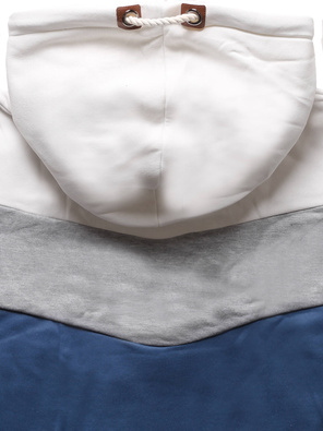 Biały szary granat trzykolorowa genialna bluza damska z kapturem