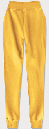 Żółte damskie dresowe spodnie casualowe z kieszeniami i ściągaczem