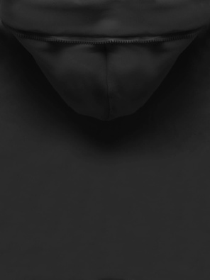 Czarna długa bluza damska z dresowym kapturem i marszczeniami