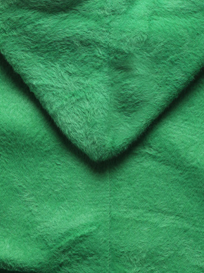 Zielona genialna długa wełniana narzutka alpaka
