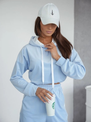 Cappucino damski welurowy kapitalny gładki dres komplet 