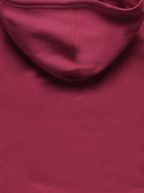 Wiśniowa damska rozpinana bluza z kapturem basic