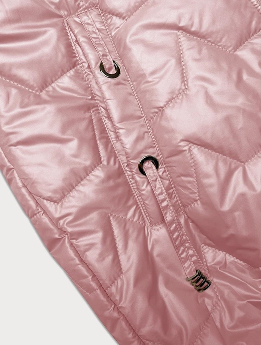 Różowy dwukolorowy czadowy bezrękawnik kamizelka damska z kapturem ściągacz