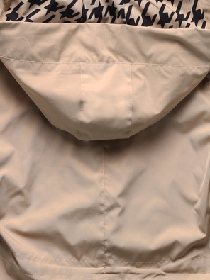 Beżowa genialna kurtka z odpinanym kapturem w pepitkę