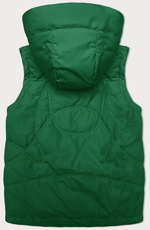 Zielona damska oversizowa kamizelka z kapturem