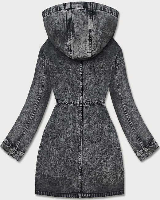 Jeansowa kurtka damska na guziki czarna (C187)