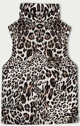 Biały dwustronny  bezrękawnik kamizelka ze stójką i regulowanym ściągaczem