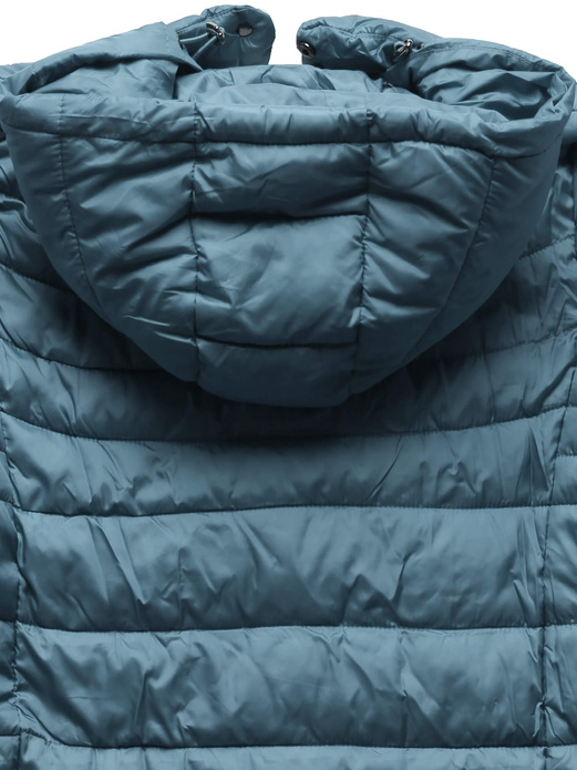 Morska damska pikowana przejściowa kurtka dzianinowe ściągacze