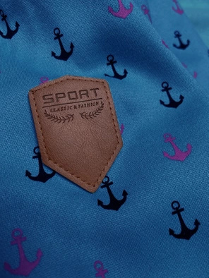 Niebieska damska rozpinana długa bluza w kotwice