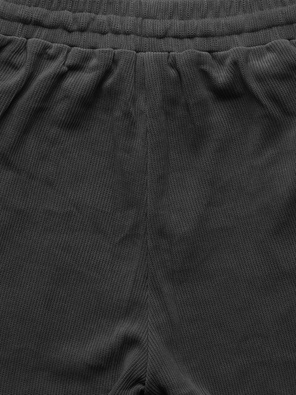 Czarny prążkowany dres komplet z kapturem