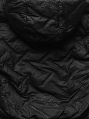 Czarna damska dwustronna  kurtka zimowa na futrze