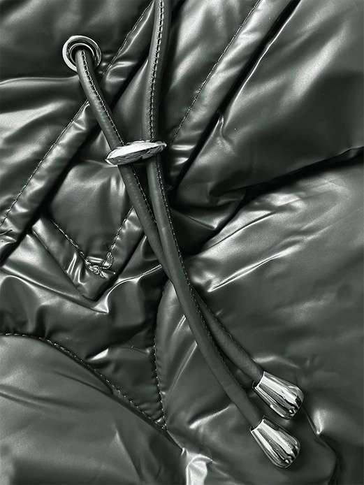 Zielona wyszczuplająca damska kamizelka bezrękawnik z kapturem