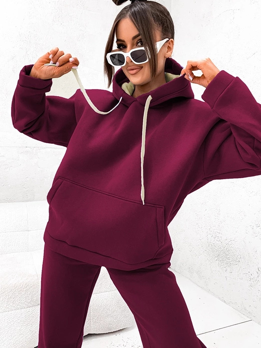 Cappucino damski welurowy kapitalny gładki dres komplet