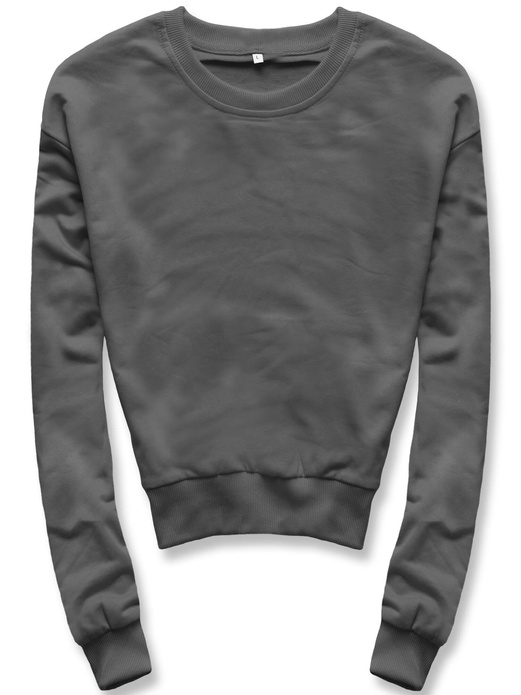 Ciemnoszara wygodna gładka bluza dresowa basic