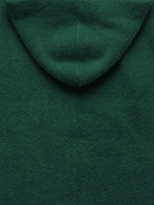 Zielona damska narzutka alpaka z kapturem