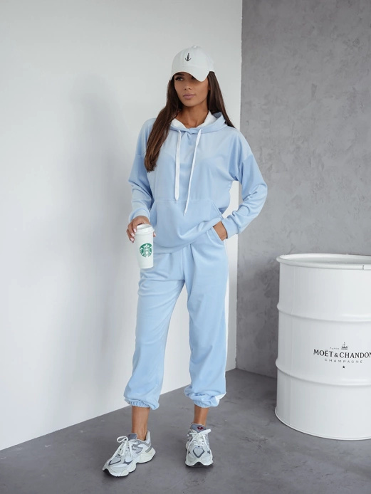 Cappucino damski welurowy kapitalny gładki dres komplet 