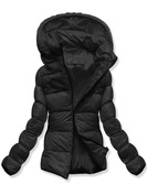 Czarna zimowa damska kurtka z kapturem