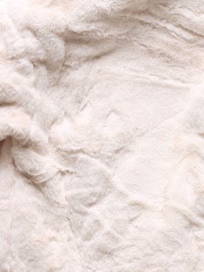 Ecru kurtka futerko damskie z kołnierzem 